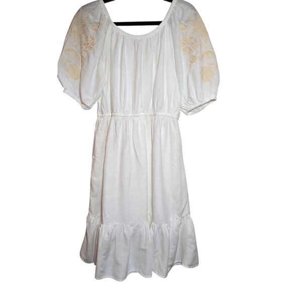 Knox Rose White Midi Dress Peasant-Style 
Boho Feminine Women's Size Medium - Picture 2 of 7